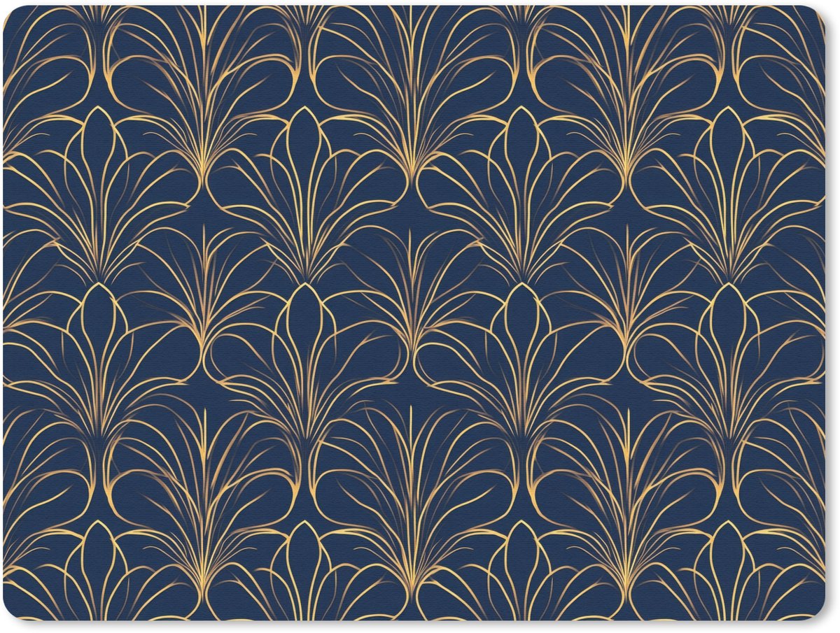 Muismat 12x10 cm - Mousepad Deco - Waaier - Blauw - Muismatten