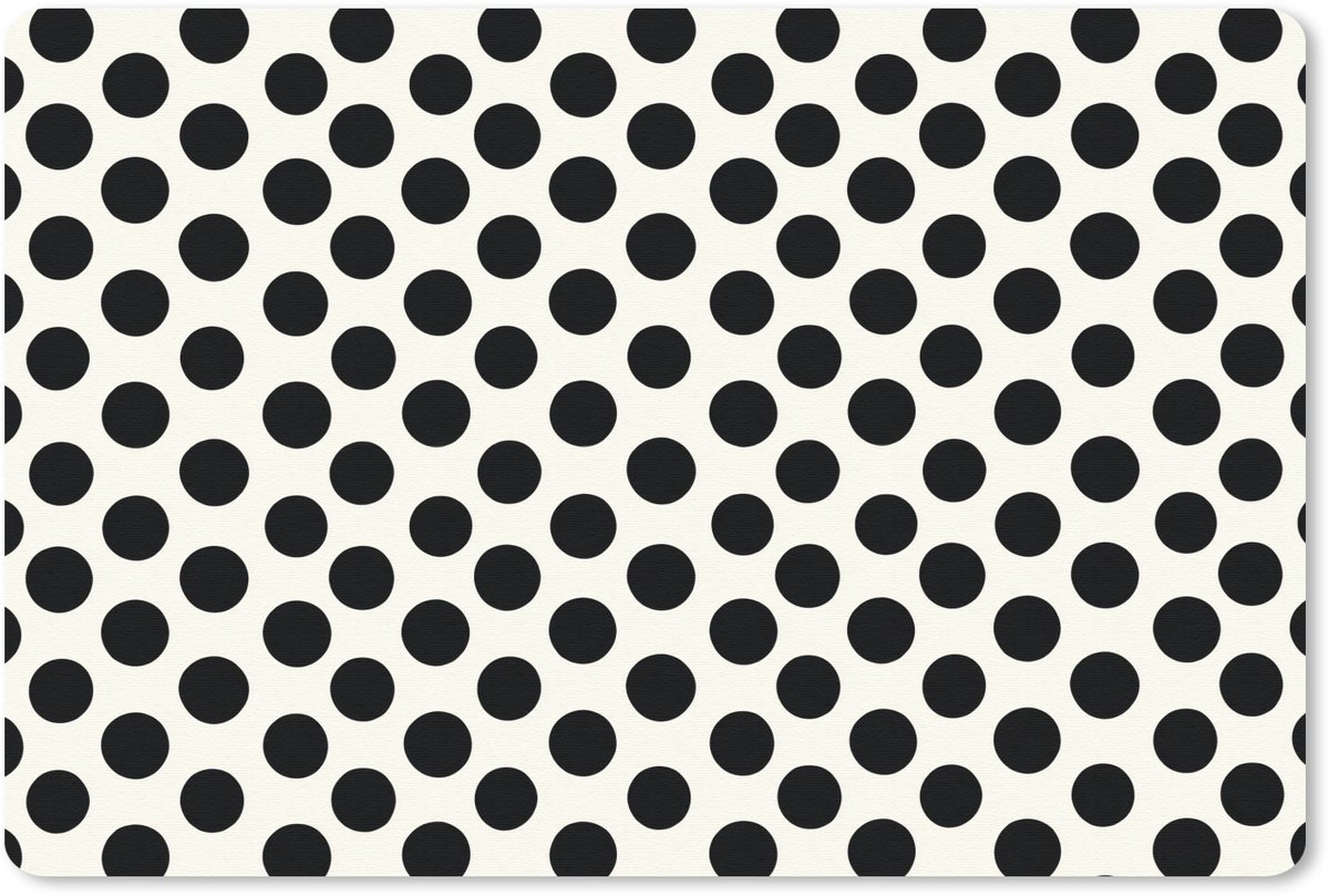 Muismat 13x8 cm - Mousepad Klassiek - Stippen - Zwart - Muismatten