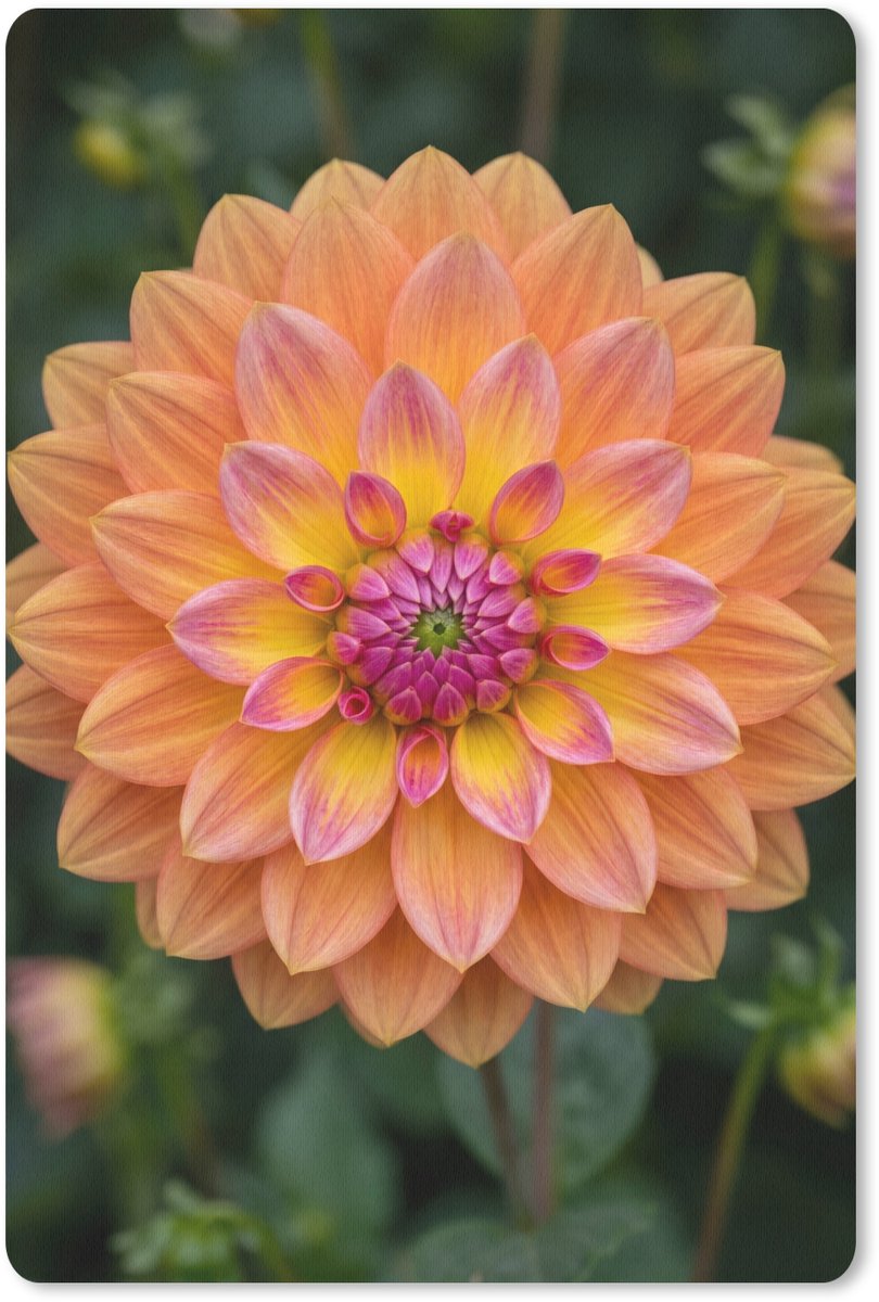 Muismat 13x20 cm - Mousepad Dahlia - Bloem - Oranje - Muismatten