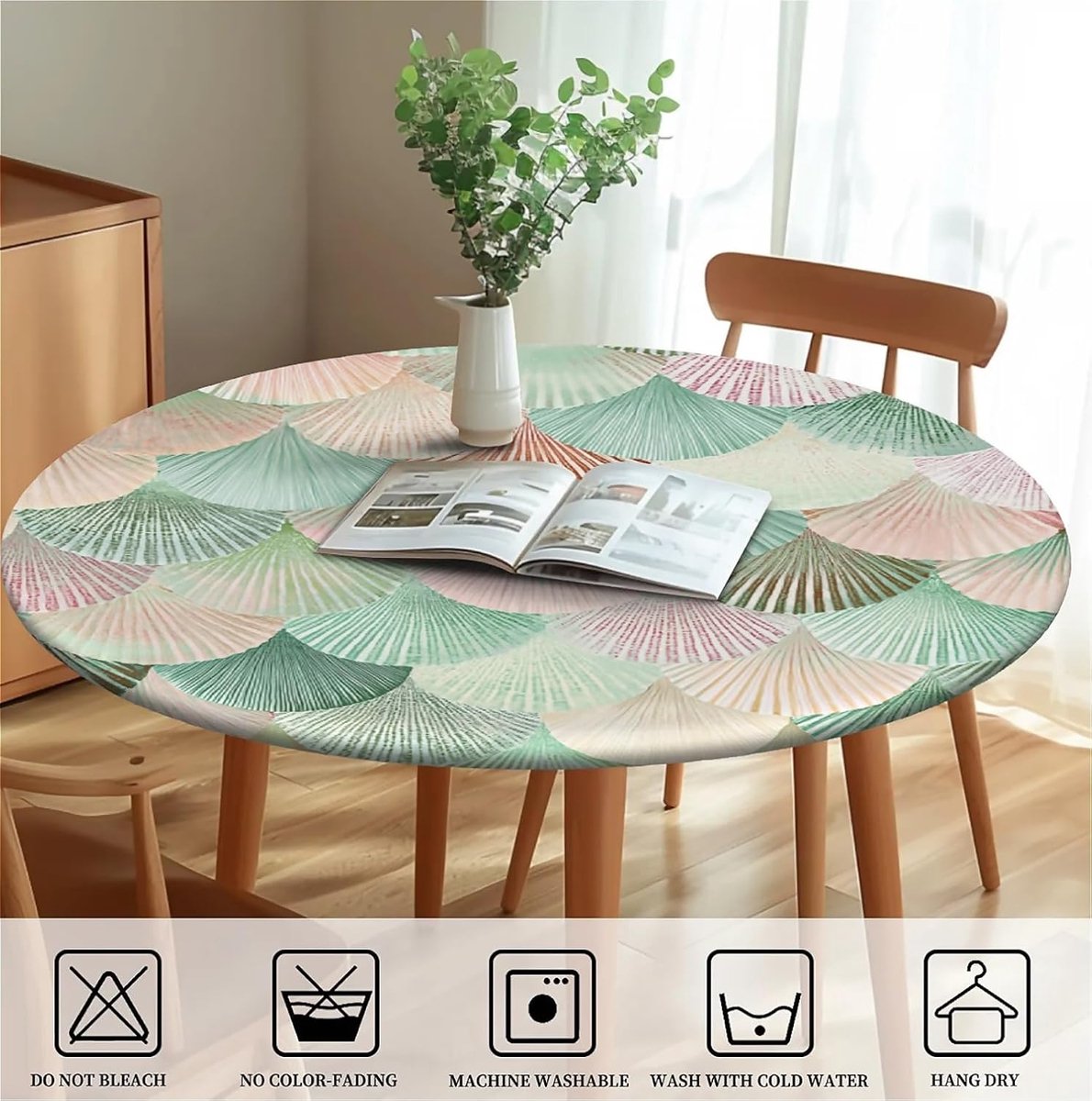Rond Tafelkleed - Afwasbaar Kleed - Tafel Beschermen - Elastische Rand - 36 inch - Kleurrijk