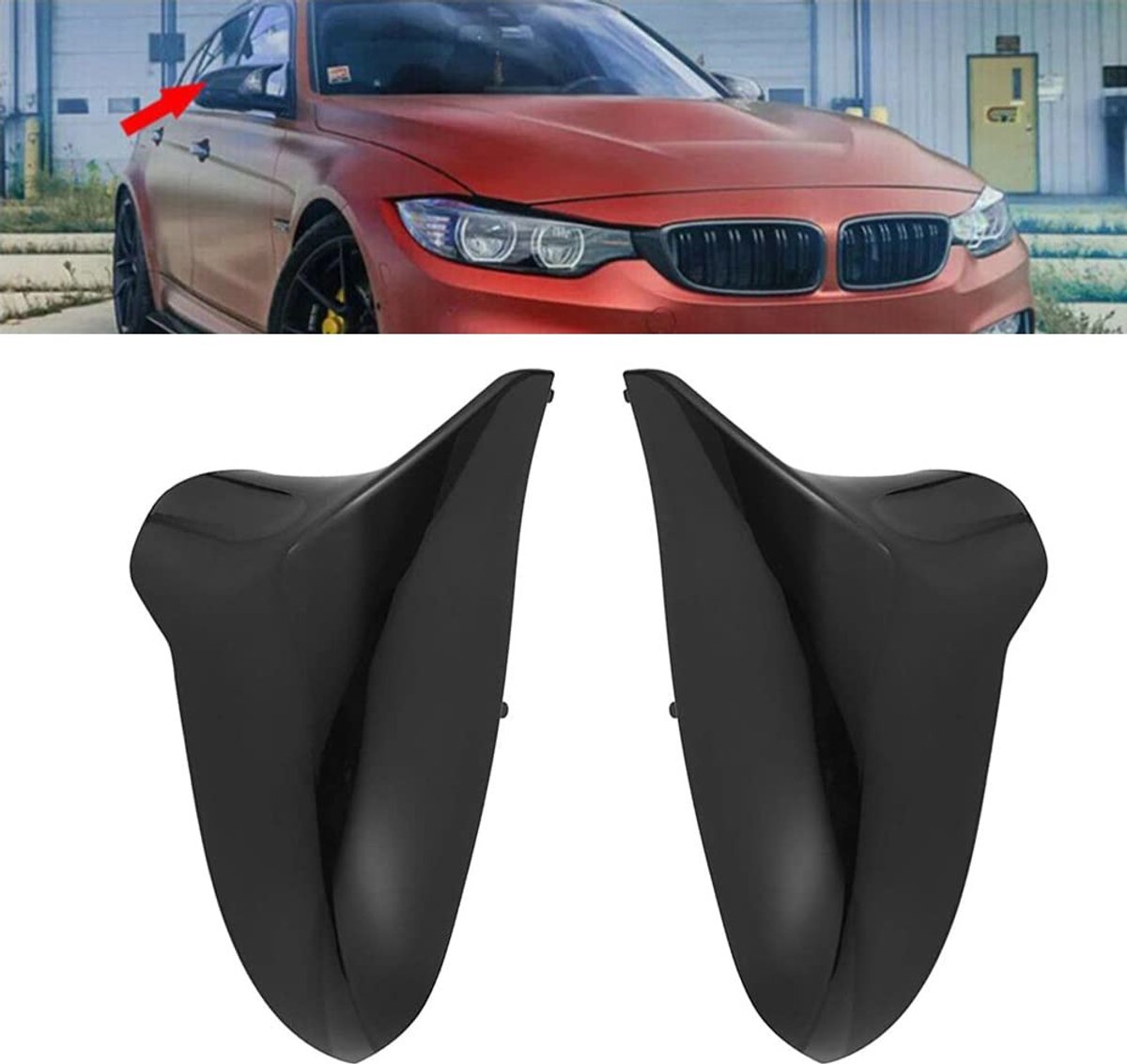Vt products - Auto Achteruitkijkspiegelafdekkingen - Zijspiegelkappen - Koolstofvezel - Zwart Glanzend - 2 Stuks