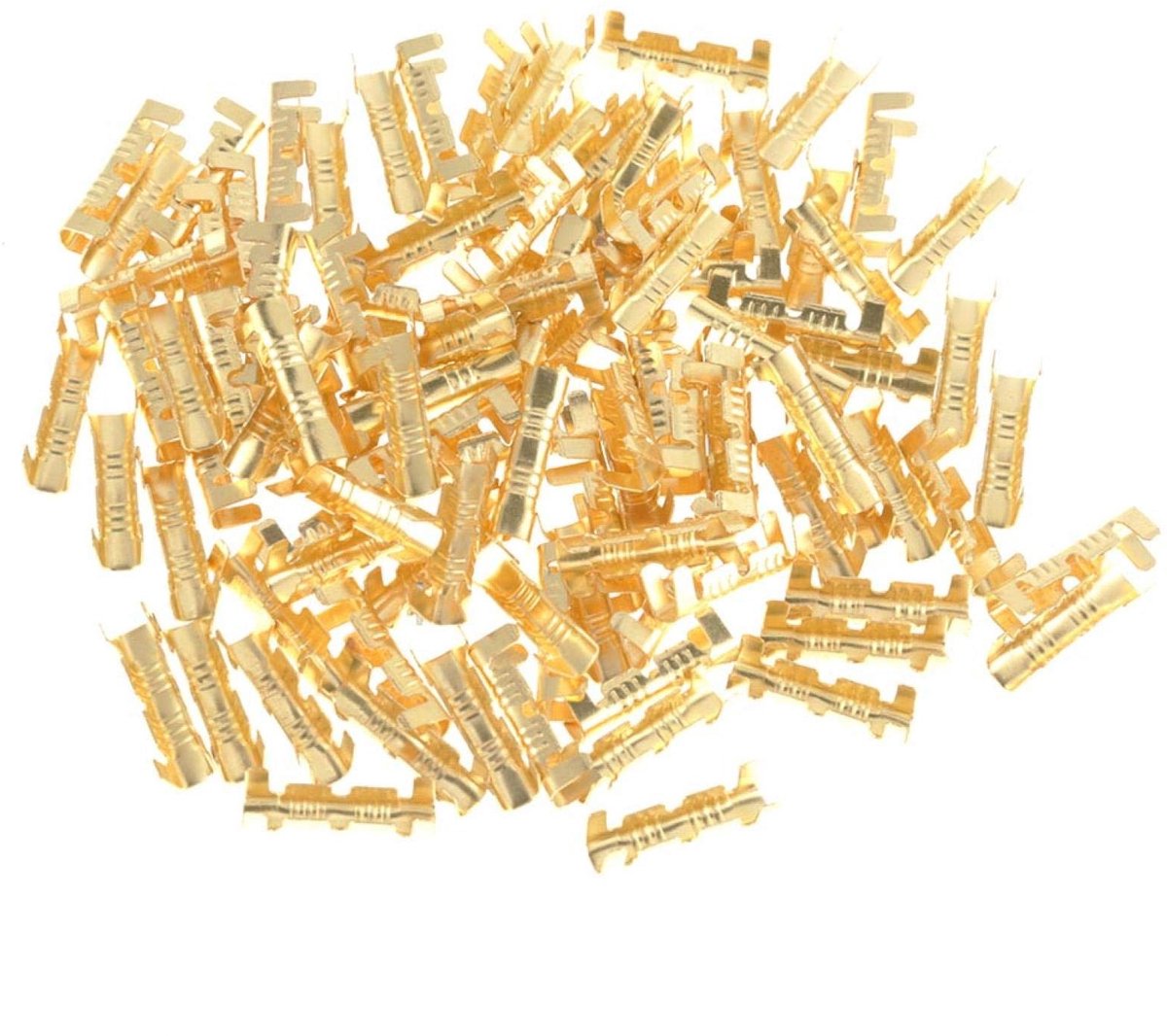 SPHProducts - Messing Crimp Terminals - Draad Crimp Connectors - 100 stuks - Goud - Snelkoppeling Bedrading - Geschikt voor 0.5-1.5mm - Model DJ453B
