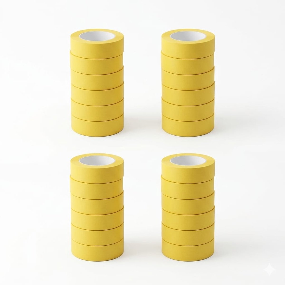 Stucco Tape Geel 38mm - 50m - (PITOR®) x 4 stuks - afplaktape - stuctape - tape - PITOR - jijbouwt - premium - kwaliteit - stuc - stucwerk - stukadoor - stukadoorstape - stucco - afplaktape - tape - afplak - latex - saus