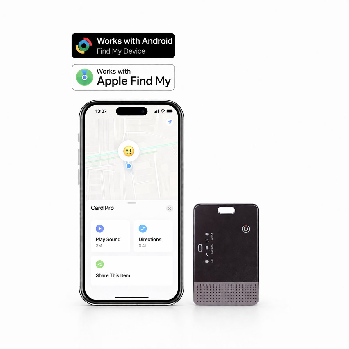 Evy24 Airtag Ultradun - Bluetooth Tracker Creditcard - Werkt met Andriod & iOS - Air Travel Tag voor Portemonnee en Bagage