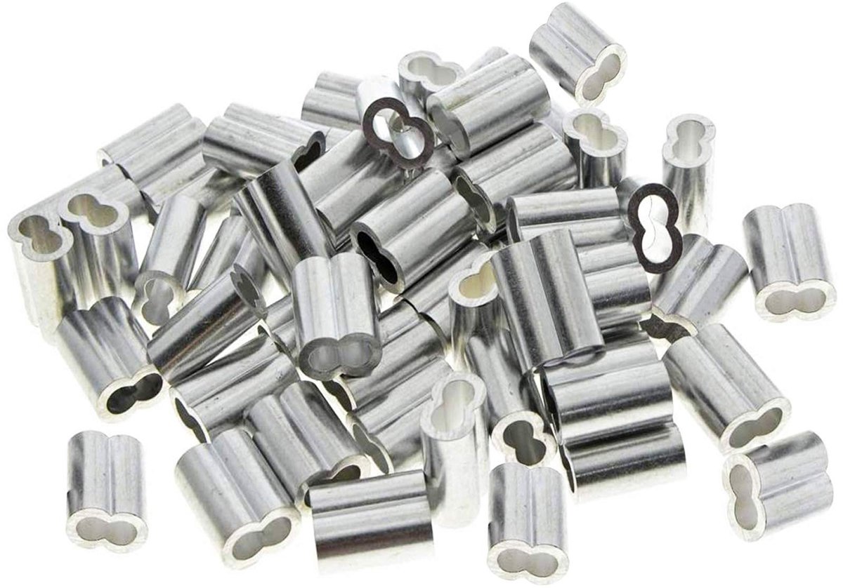 SPHProducts - Adereindhulzen Aluminium - Crimp Loop Hulzen - Duurzaam en Sterk - Zilverkleurig - Stevige Kabelverbindingen - Geschikt voor Diverse Toe