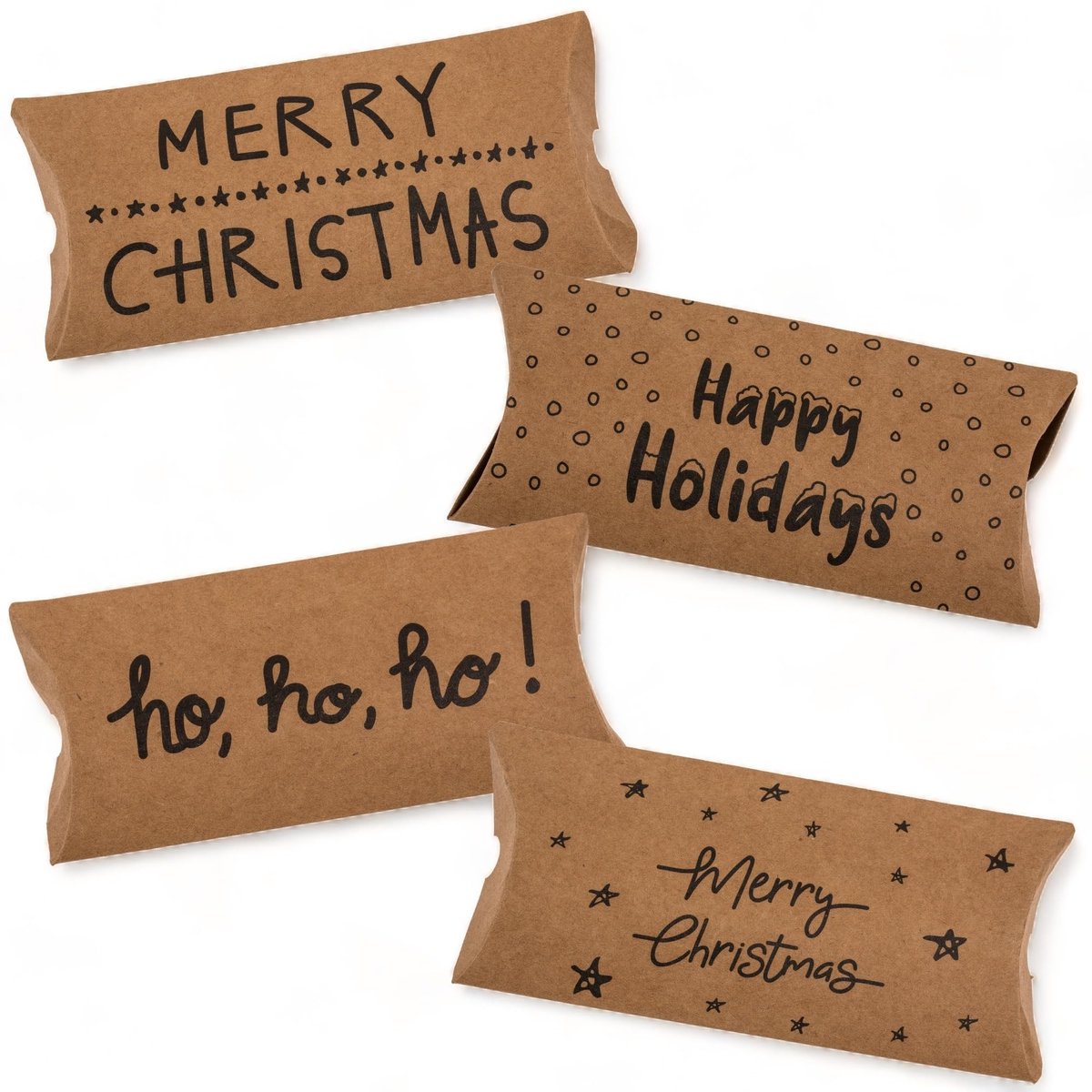 ONF3 - Set van 4 kerstgeschenkdozen - Herbruikbare geschenkverpakking - 14 x 6 cm - Perfect voor geldgeschenken - Elegant en trendy - Geschikt v...