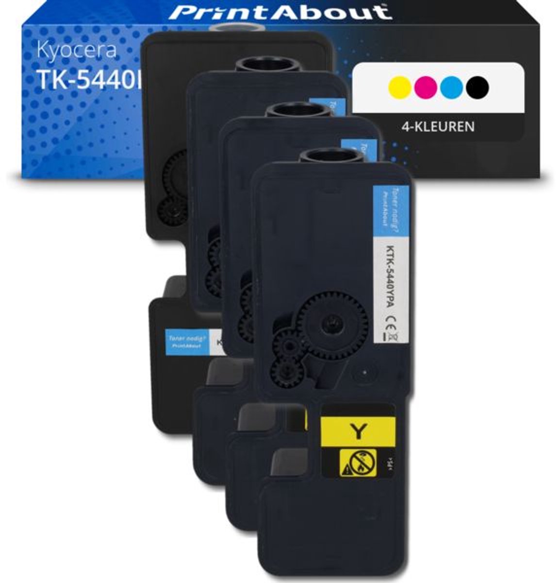 PrintAbout huismerk Toner TK-5440K/C/M/Y 4-kleuren Multipack geschikt voor Kyocera