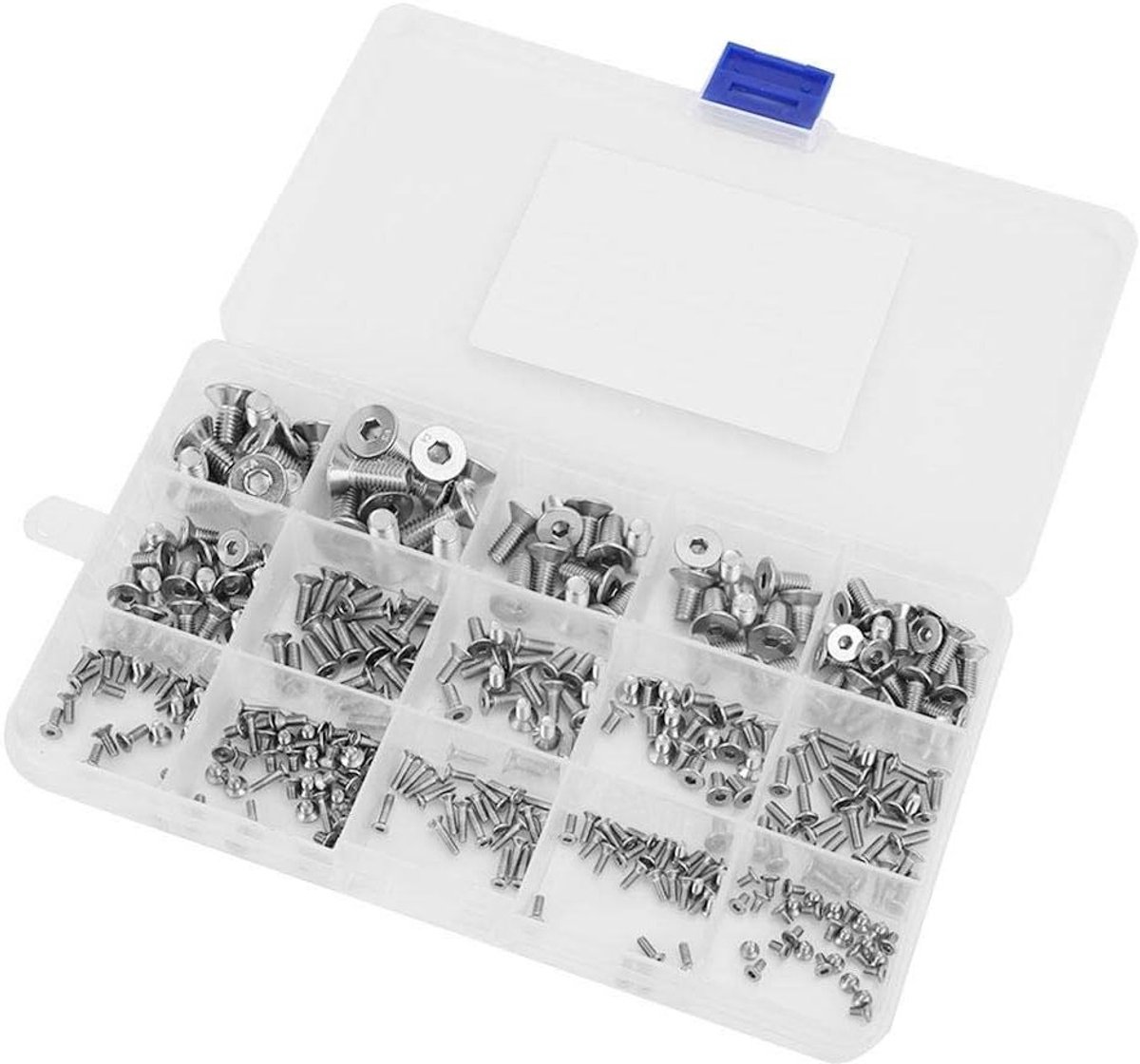 320 Stuks RVS Holle Zeskant Schroeven met Verzonken Kop, M2 M2.5 M3 M4 M5 M6 Bouten Set voor Diverse Toepassingen
