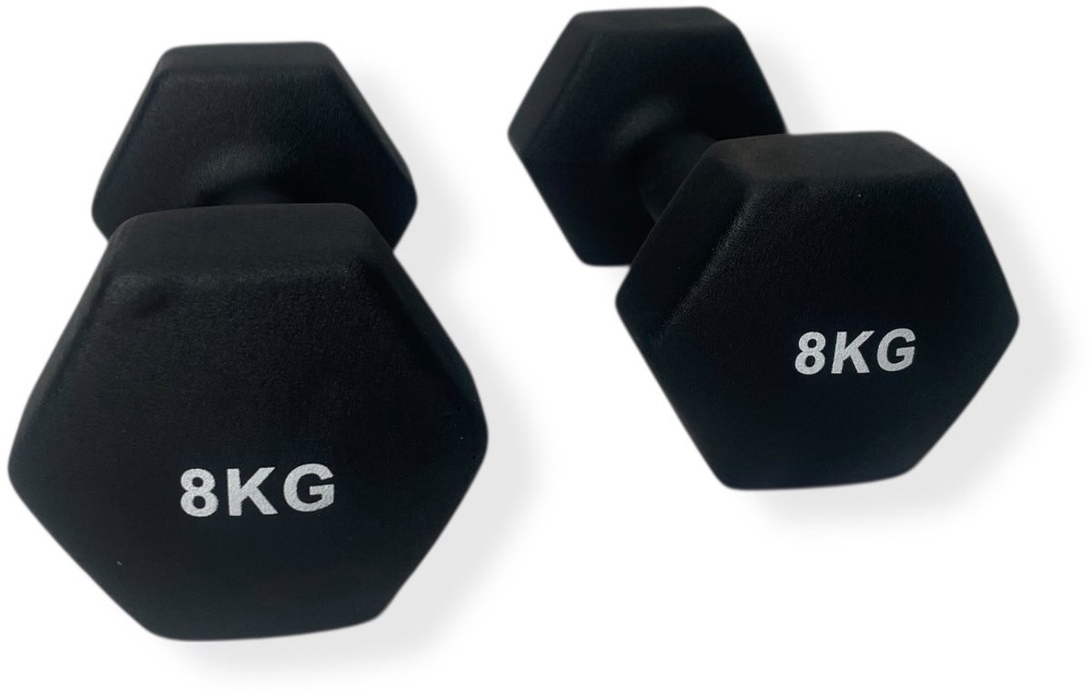 Padisport - Dumbells 8 Kg - Halter - Gewichten Set Halters - Gewichten 8 Kg - Zwarte - Gewichten - Dumbells - Halters - Gewichtjes 8 Kg