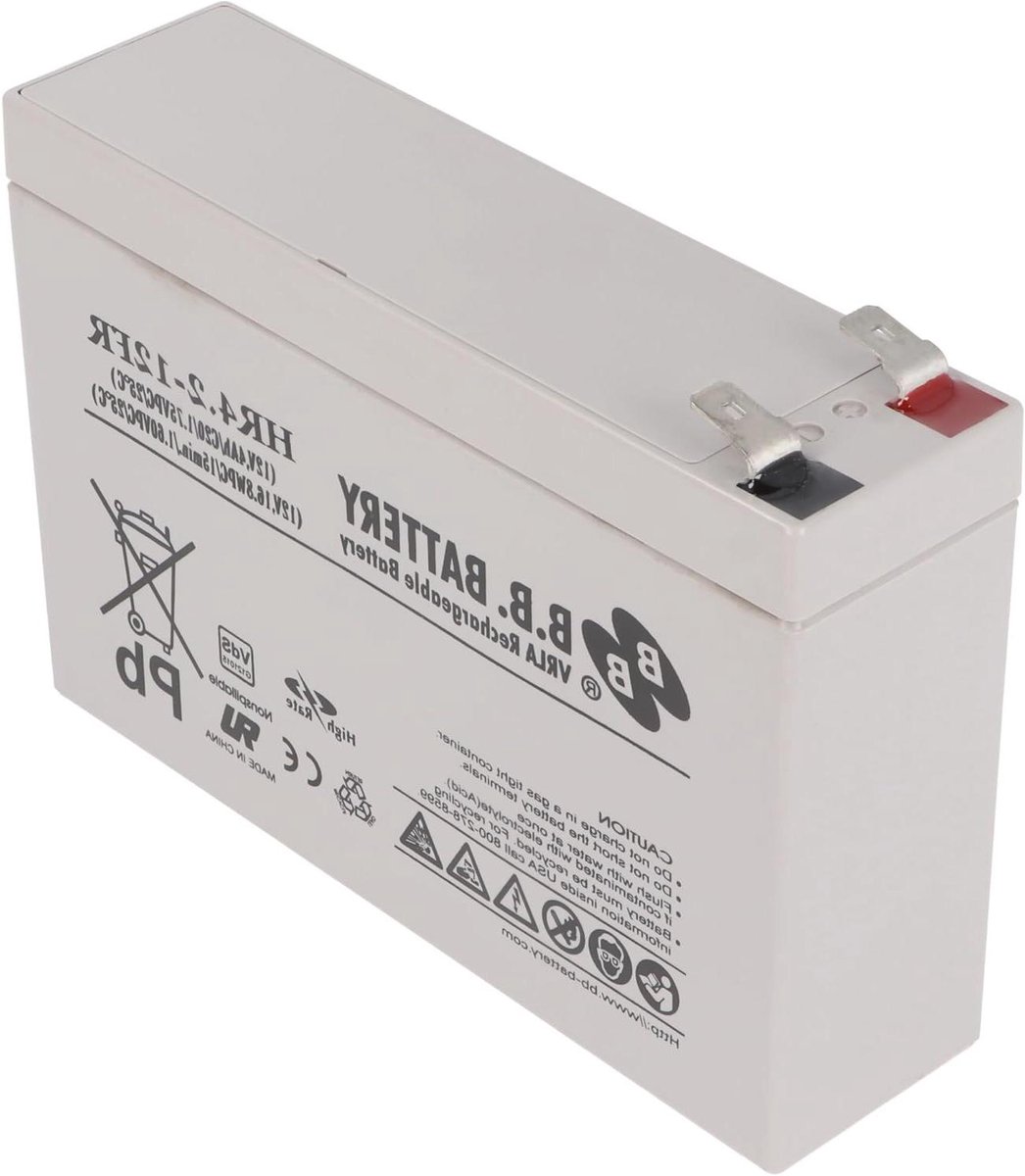 Oplaadbare Batterij - AGM Accu - Noodstroom Toepassingen - Vlamvertragende Behuizing - 140 x 39 x 94 mm - Zwart