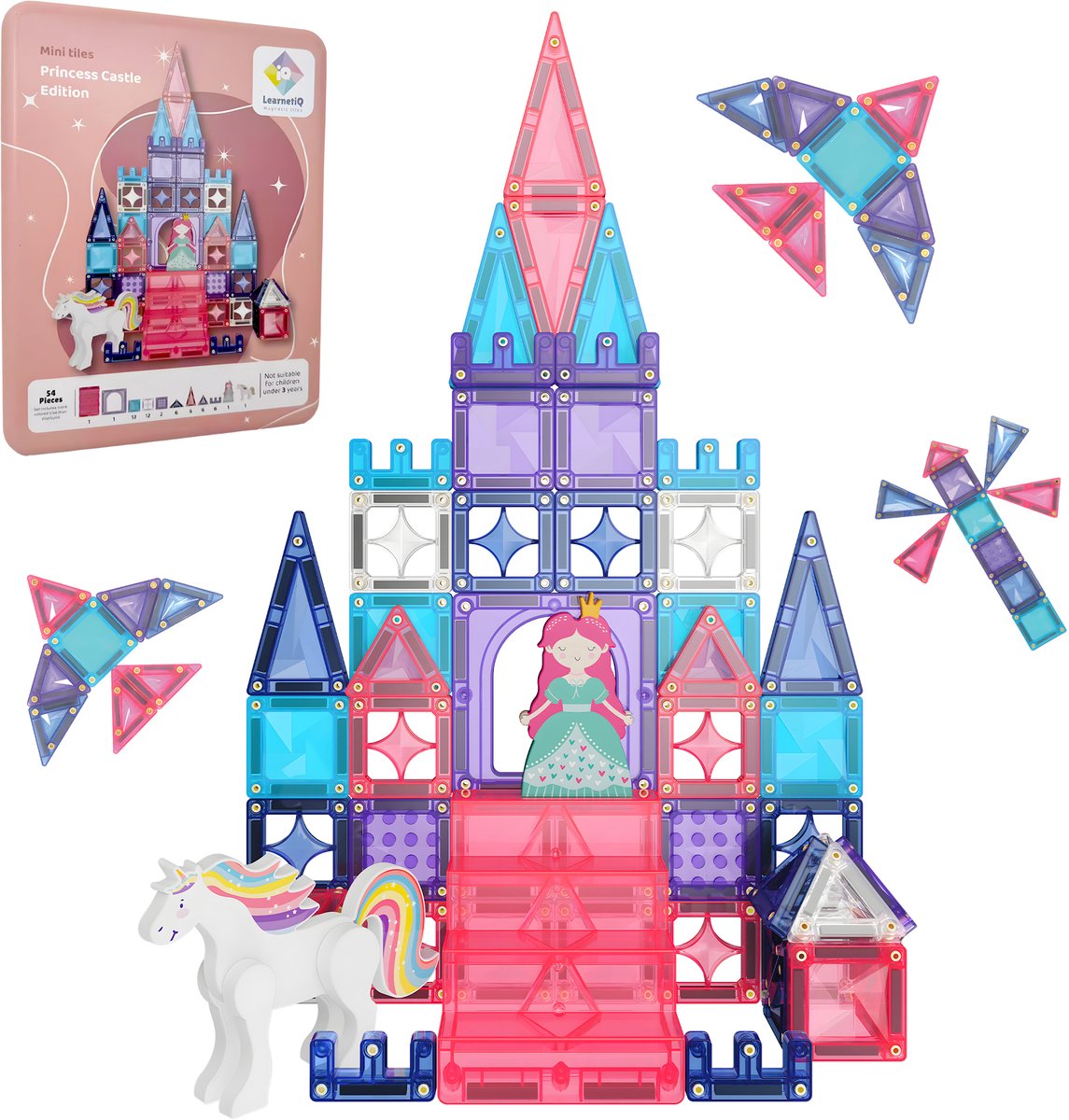 Magnetische Tegels, 60-delig Reizen Magnetische Bouwstenen Set, Mini Magnetische Tegels, 60-delig Reizen Magnetische Bouwstenen Set, Mini