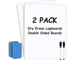 2 Pcs Small Dry Erase White Boards - 21cm x 30cm Double S...
