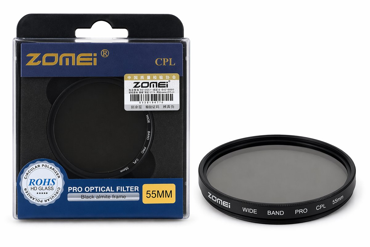 Zomei CPL Filter 55mm – Polarisatiefilter Camera – Vermindert Reflecties en Verbetert Kleuren