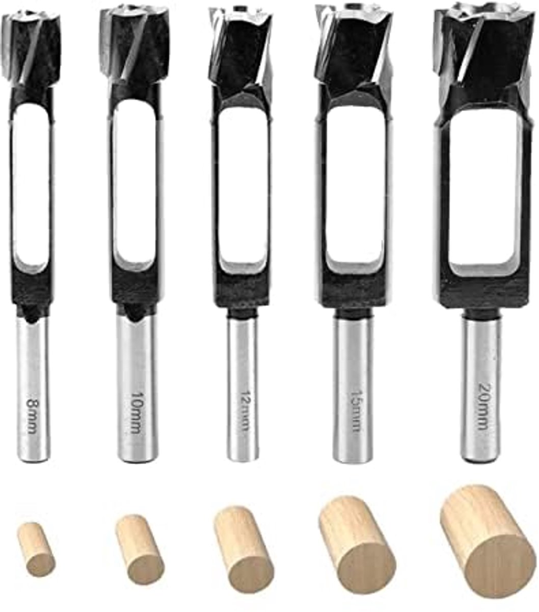 Tap Cutter - Tap Drill - Deep Drill - Plug Stopper Cutter - Wood Stop Hole Cutter - Tap Plugs - Dowel Drill - 13 mm Shank - Gereedschap voor Meubelfabricage