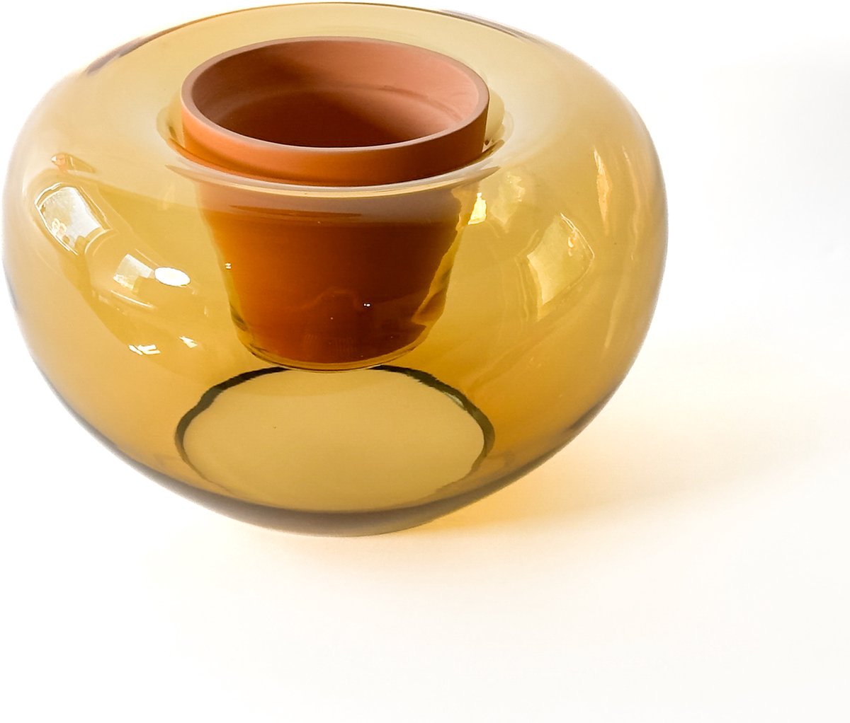 Potvaas Geel / Potvase Amber - Dutch Design vaas bloempot - Klaas Kuiken - Werkwaardig.