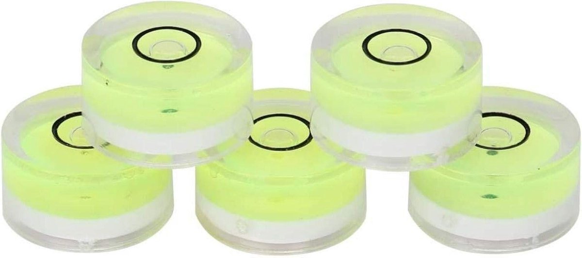 Mini Waterpas Set van 5 Stuks, 15mm Ronde Bubble Levels voor Balansweegschaal en Diameter Metingen