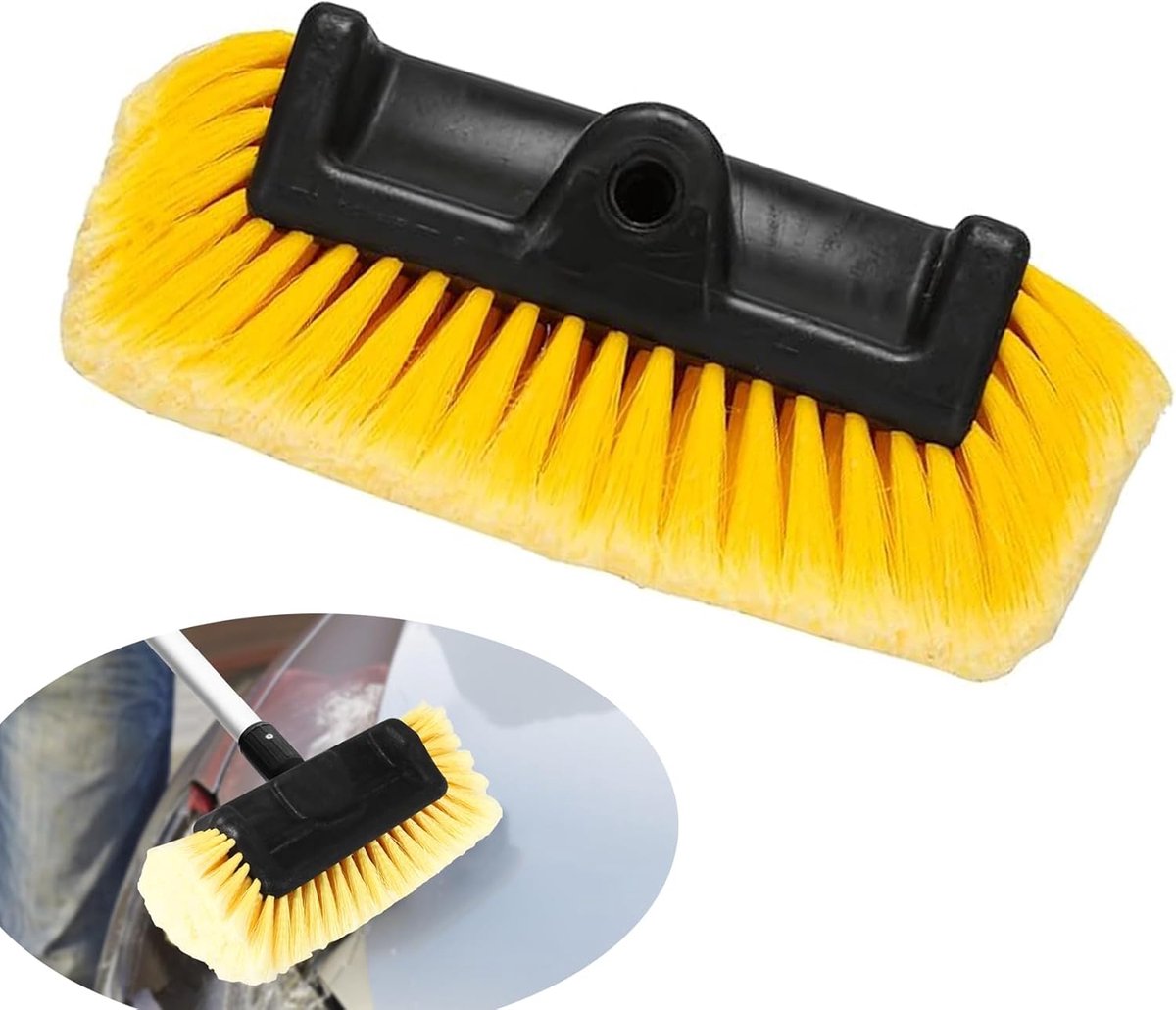 Car borstelkop voor het schoonmaken van voertuigen - boten - off-road voertuigen met super zachte haren voor krasvrije reiniging - universele bevestiging
