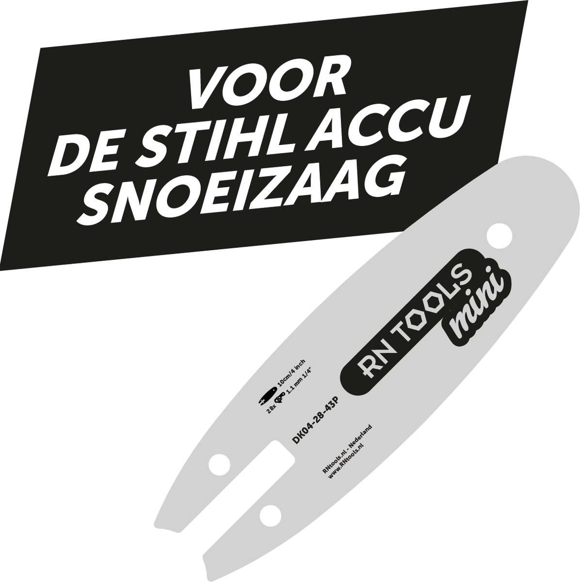 RNtools Zaagblad 10 cm 1/4 1.1 mm Mini - voor Stihl Accu Snoeizaag GTA