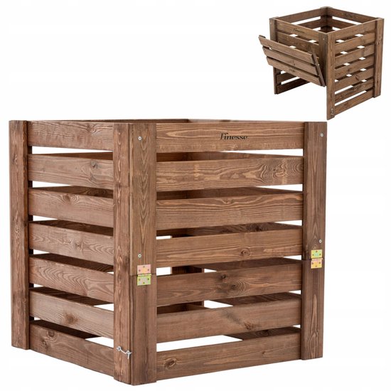 Compostbak Hout Met Onkruid Van De Tuin Wordt Gevuld Die Stock