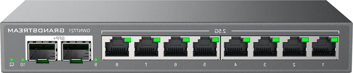 Netwerk Switch - Gigabit Switch - Netwerk Uitbreiding - 10 Gigabit Uplinks - 10 Poorten - Grijs