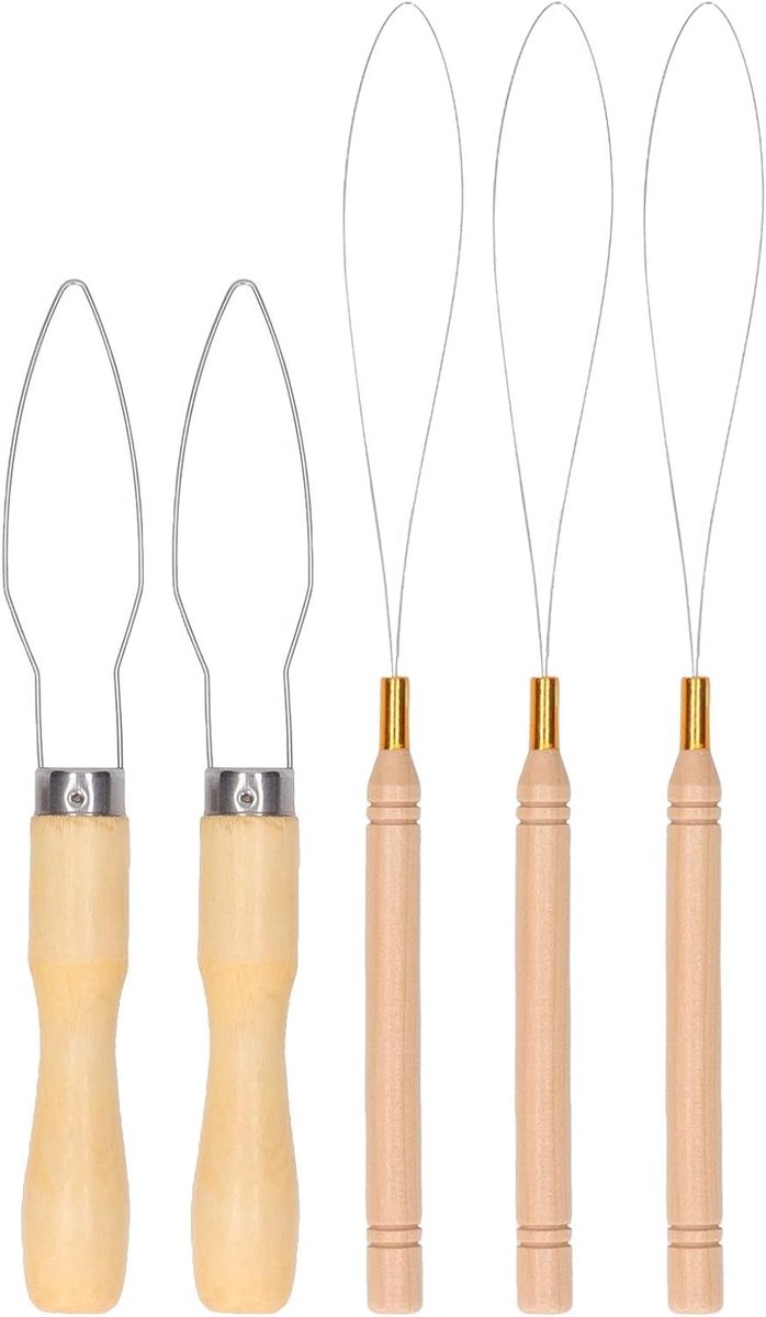 Houten Naalden voor Kralen, Set van 5 Stuks, Ideaal voor Sieraden Maken, Haarverlenging en Bead Weaving Tools