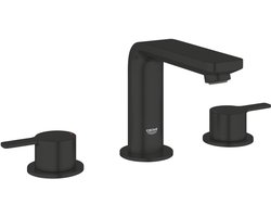 GROHE Lineare M-Size Driegats Wastafelmengkraan – Met Trekwaste – EcoJoy – FastFixation – Matte Black