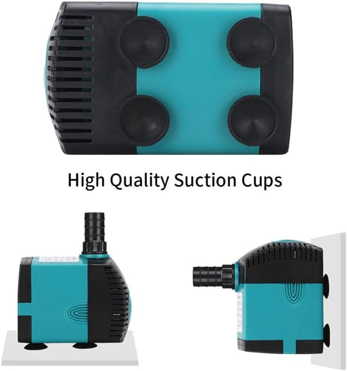 Waterpompen - Mini Waterpomp 10W - Ultra Stille Dompelpomp 600L/u - Aquarium Waterpomp - Vijverpomp - Fonteinpomp - Maximale Opvoerhoogte 1,2 m - Met 1,5 m netsnoer, 2 sproeiers - Voor Aquaria, Fonteinen, Beelden, Hydrocultuur, Vijvers – foto 7