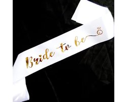 Go Go Gadget - Bride to be - Vrijgezellenfeest - Sjerp - Team Bride - 1 stuk - Wit met Rose Gouden letters