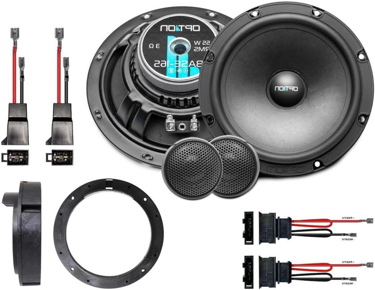 Auto Luidsprekers - Composysteem - Muziek Luisteren - Plug & Play - 165 mm - Zwart
