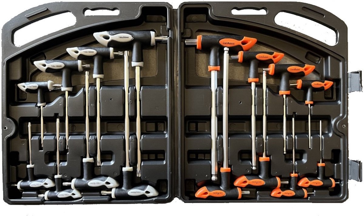 Inbus / Torx set, 16-dlg. T-Grip set kogelkop CV GS-TüV