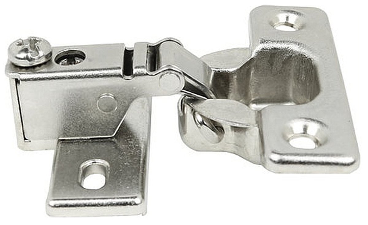 Caravan scharnier 95° - korte arm - voor dunne deuren vanaf 14 mm - met zelfsluitmechanisme - 2 stuk