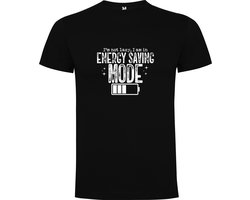 Zwart t-shirt I am not Lazy I am in Engergy saving Mode - Ik ben niet lui maar heb mij Energiebesparing aan staan - Humor Maat L