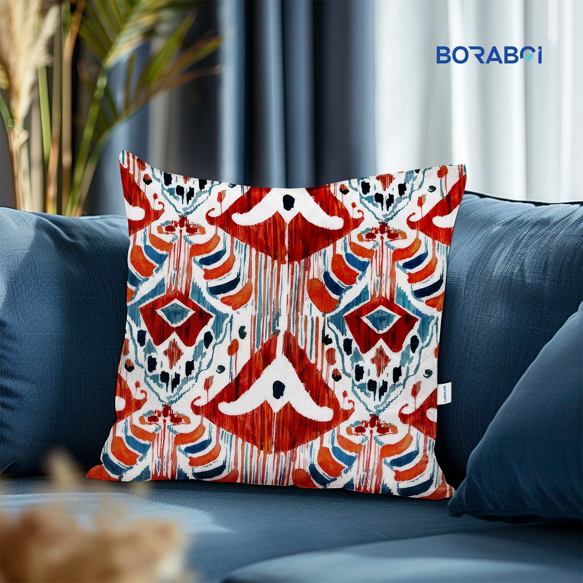 Boraboi® Luxe Decoratieve Kussenhoezen set van 2 , Zachte Suède Touch 50x50cm -(Blauw,Wit,Rood,Bruin)