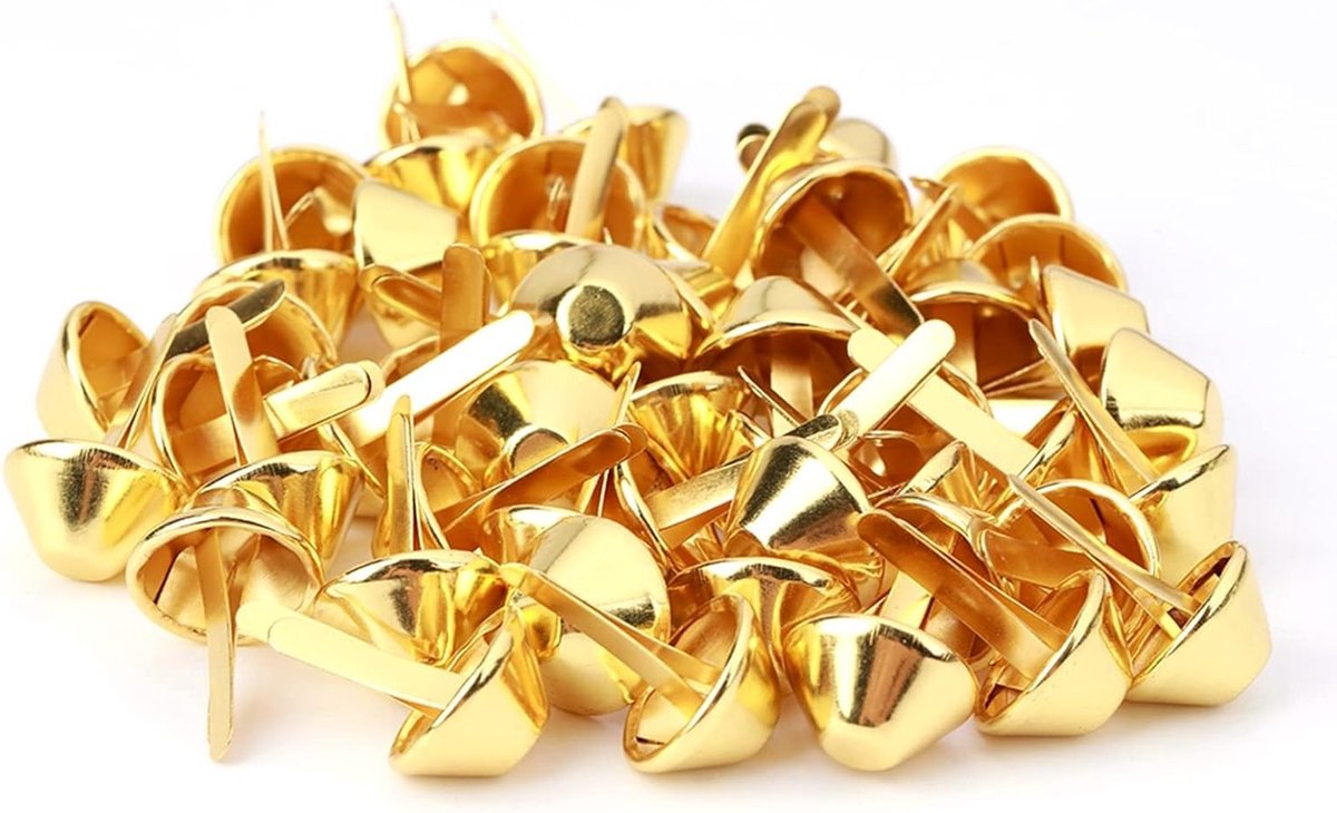 50 Stuks Plakvoetjes voor Tassen - Metalen Voetjes voor Handtassen, Riemen en Lederbewerking - 15mm Goudkleurig