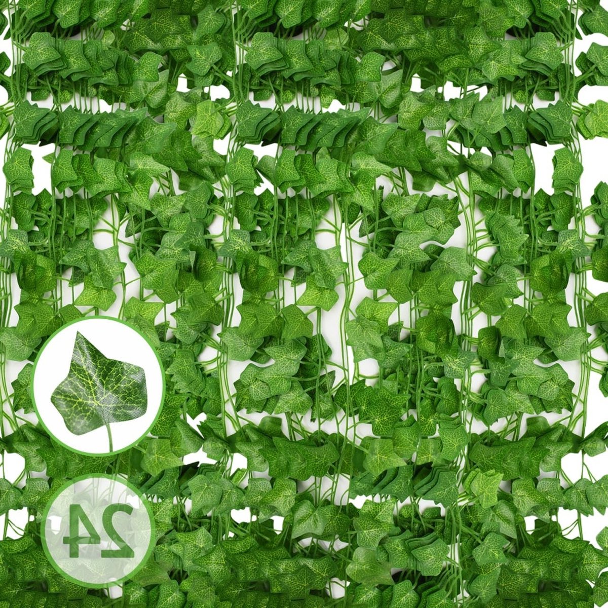 Simulatie klimop lianen 24×2.1m met 4cm bladeren voor bruiloften en feesten, ideaal voor decoratie in de tuin, keuken en balkon