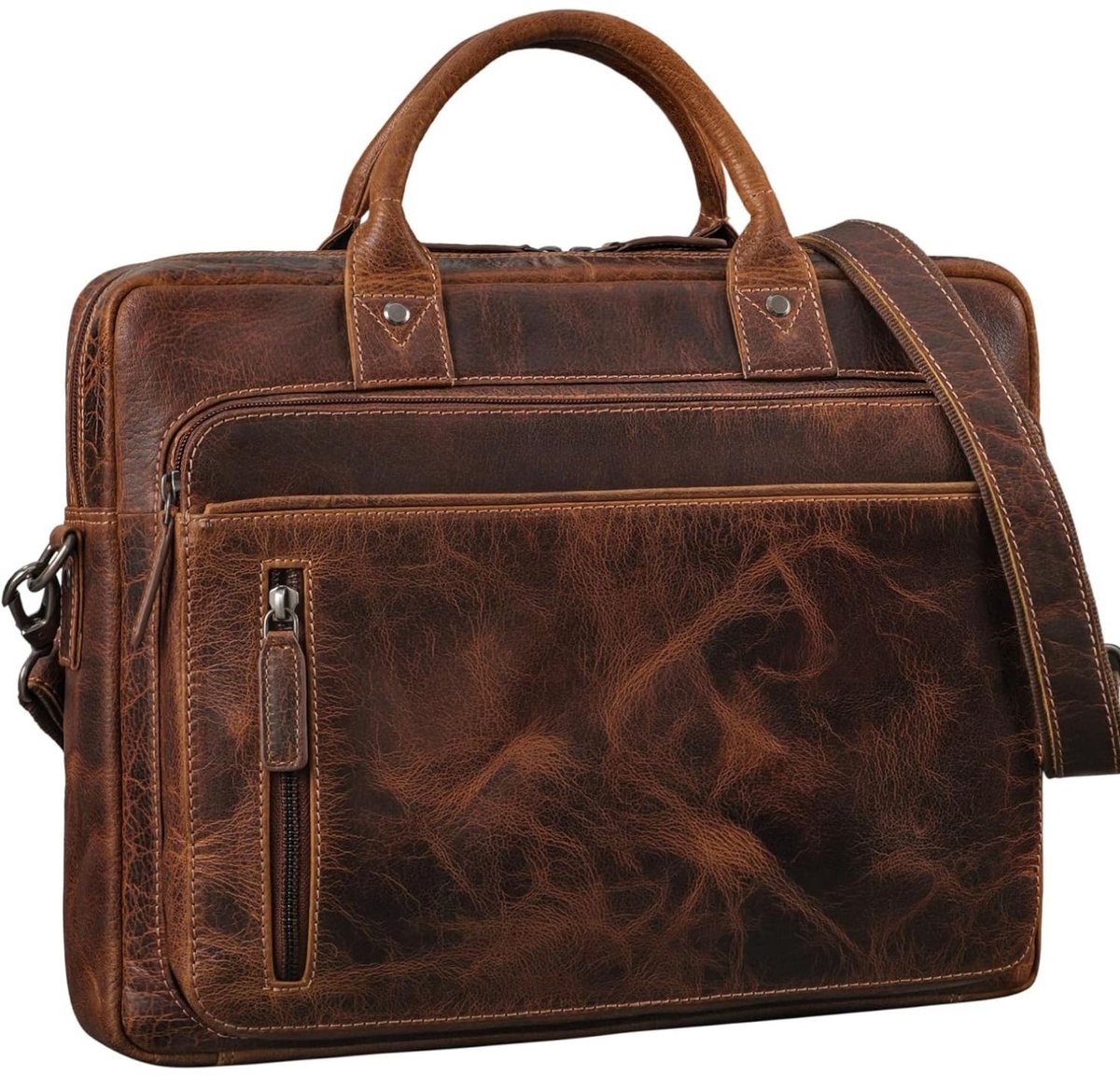 Leren Laptoptas - Laptoptas - Leren Tas - Luxe Leren Laptoptas - Werktas - Schoudertas - Business Tas - Leren Business Tas - 14 inch - Donkerbruin - van Imperatoris