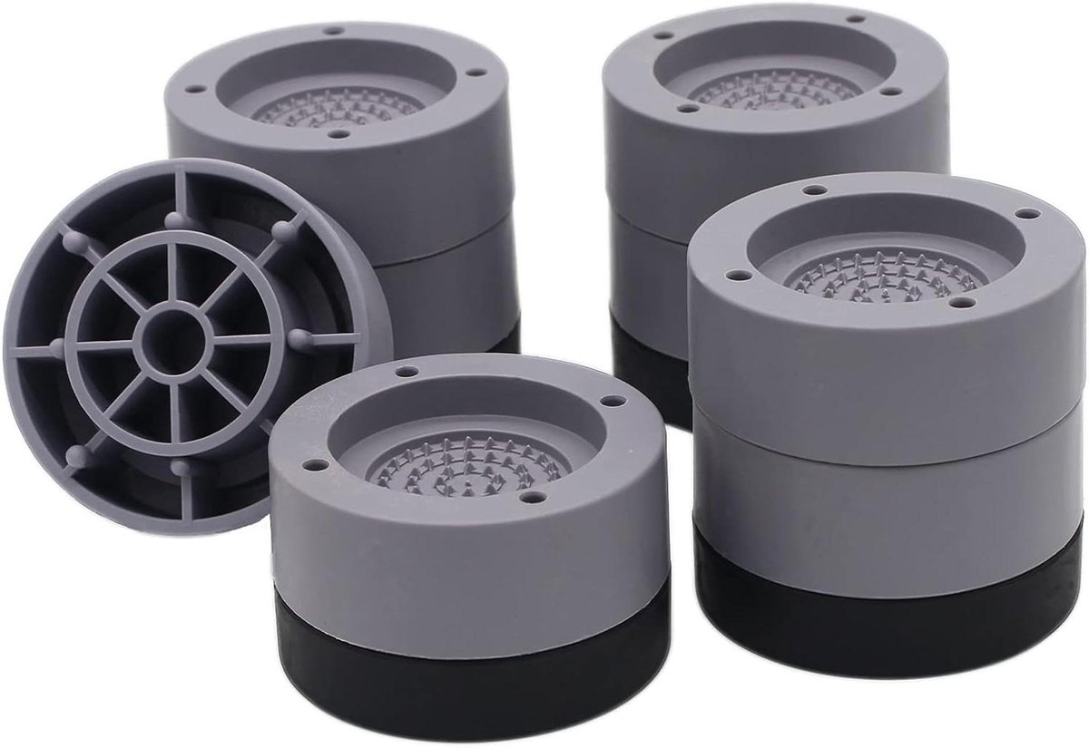 Bedverhogers - Meubelverhogers Stoelverhogers - Meer Opbergruimte Creëren - Anti-slip Schokabsorptie - Set van 4 - Grijs