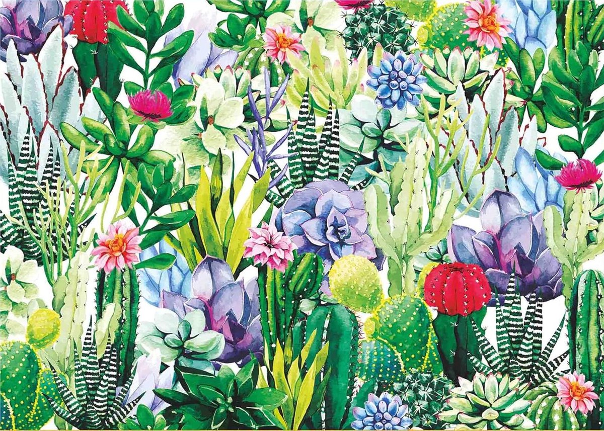 Cactus Legpuzzel - Puzzel voor Volwassenen - Ontspanning Thuis - Anti-Glare Technologie - 1000 Stukjes - Gekleurd