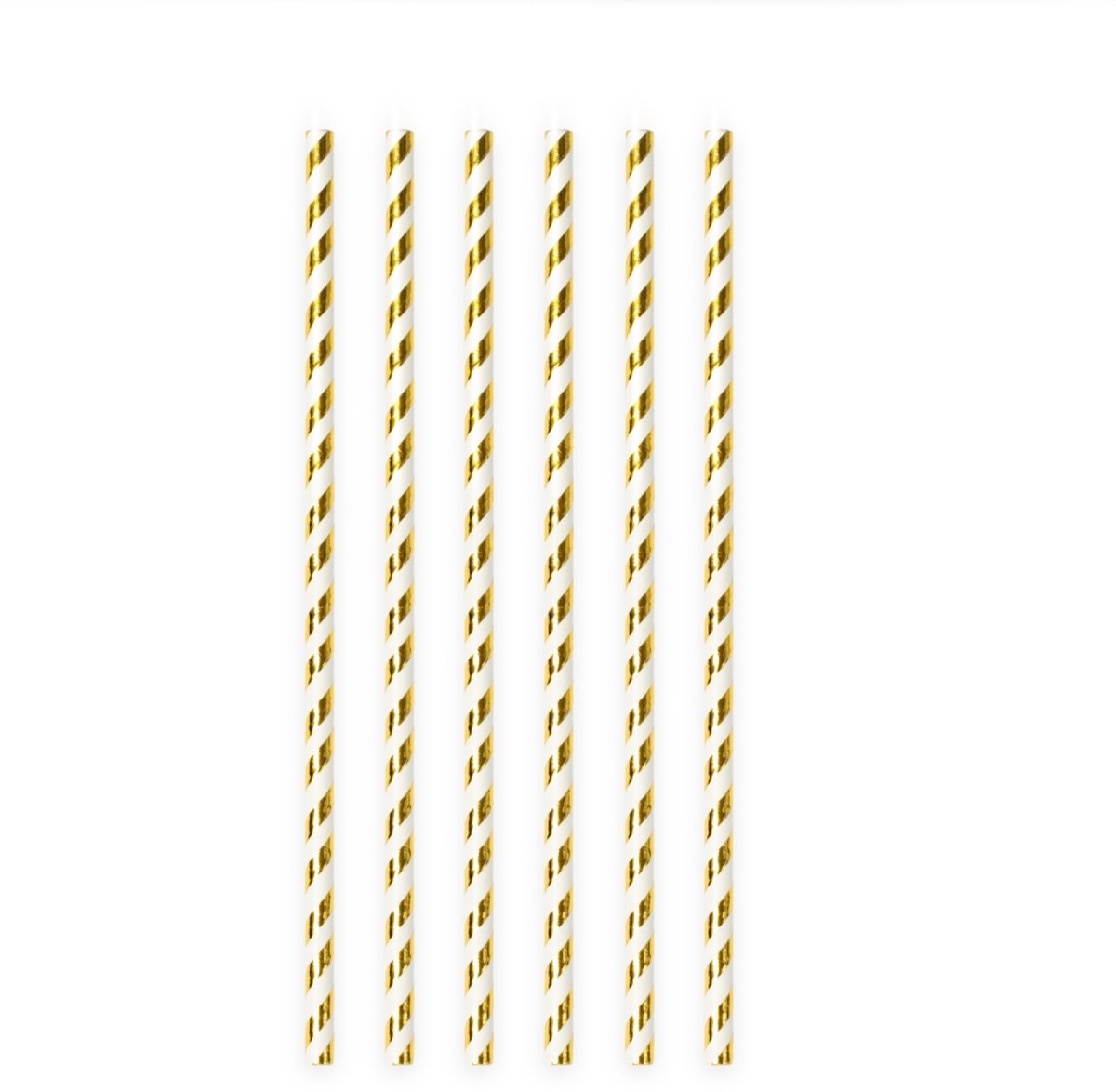 500 Papieren Rietjes Goud Hotstamping (Goudfolie) - 6mm x 197mm - Bulkverpakking 500 stuks - Grootverbruik - Luxe feestversiering, bruiloft & kerstborrel