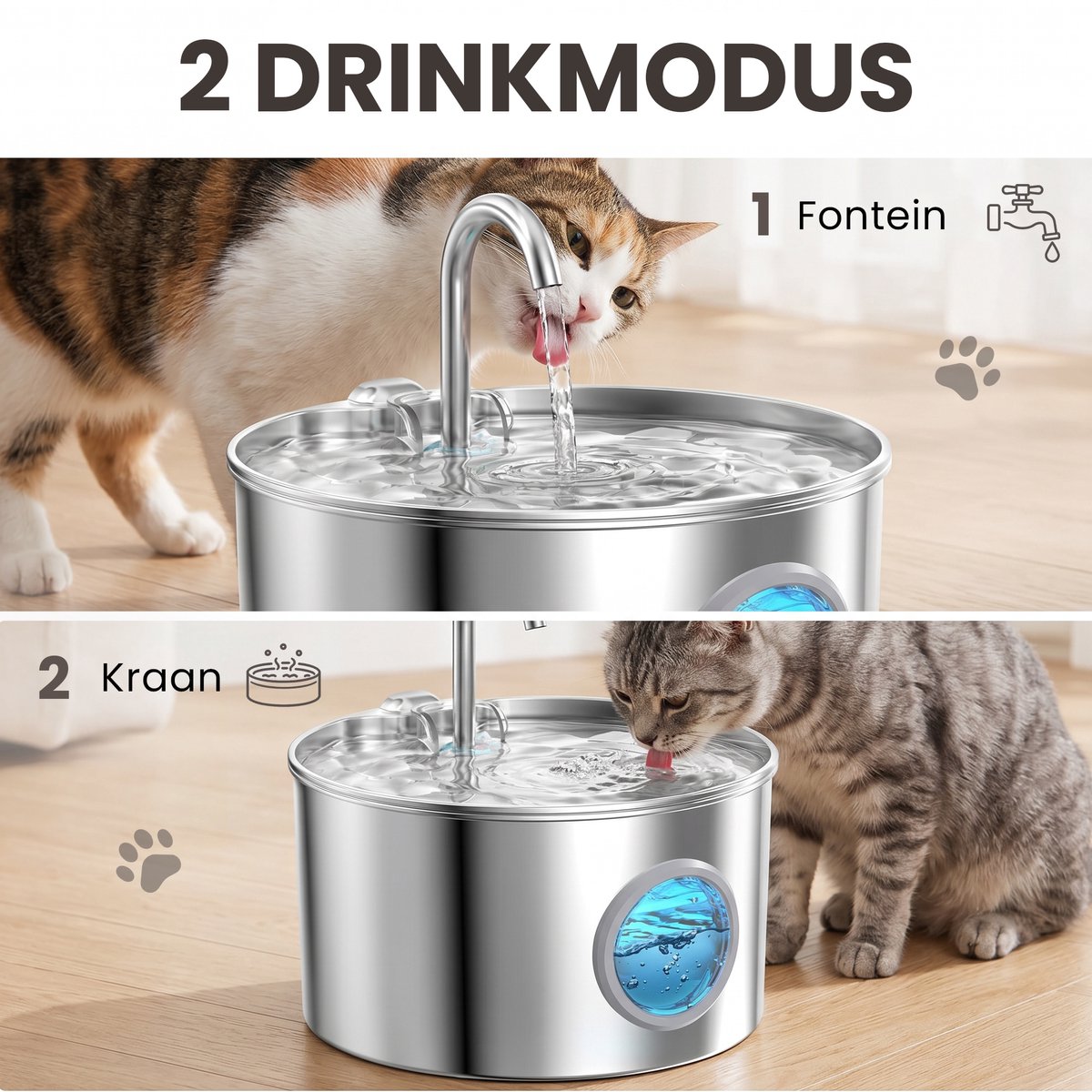 Petsy Drinkfontein kat RVS luxe - Hond thumbnail 6