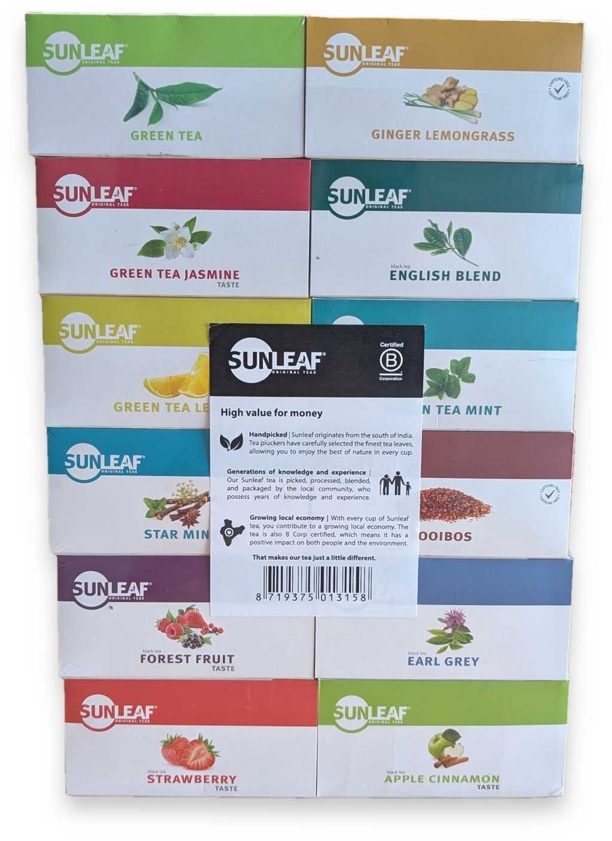 Assortiment sleeve - Sunleaf - 12 x 25 theezakjes