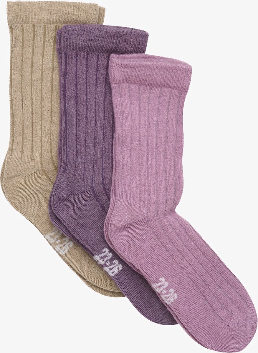 Minymo kindersokken Wool Socks Rib, 3-pack 5980