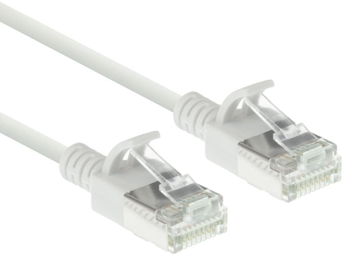 ACT DC6910 LSZH U/FTP CAT6A Datacenter Slimline Patchkabel Snagless | RJ45 Connectoren | Wit | 10 meter