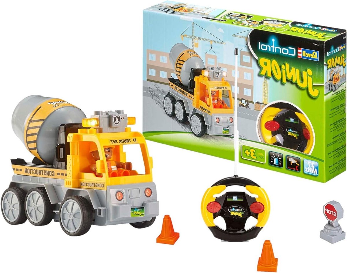 Betonmixer Speelgoed - Bouwvoertuig - Hobby Bouwen - 27 MHz Radiobesturing - 19 cm - Grijs