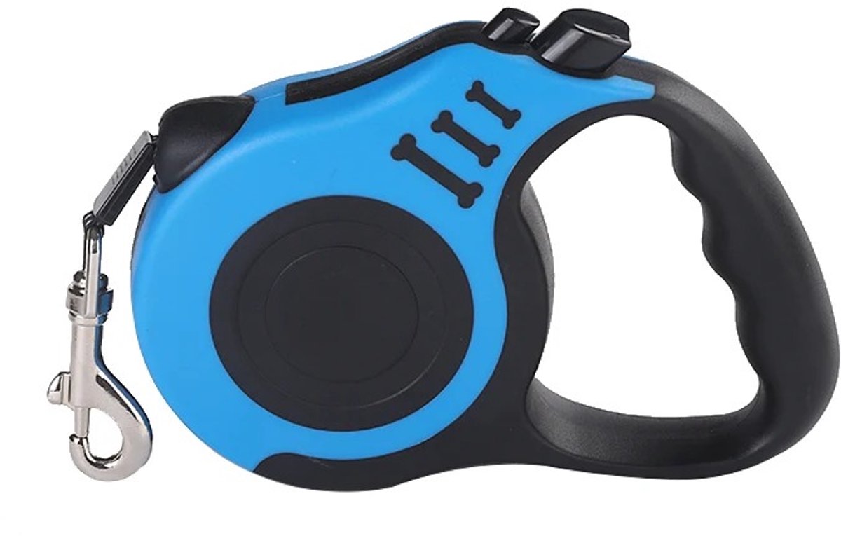 Pelor Intrekbare Hondenriem 5 Meter - Rollijn Hond - Uitschuifbare Hondenlijn - Nylon Looplijn - Kleine en Middelgrote Honden - Automatisch Oprolbaar