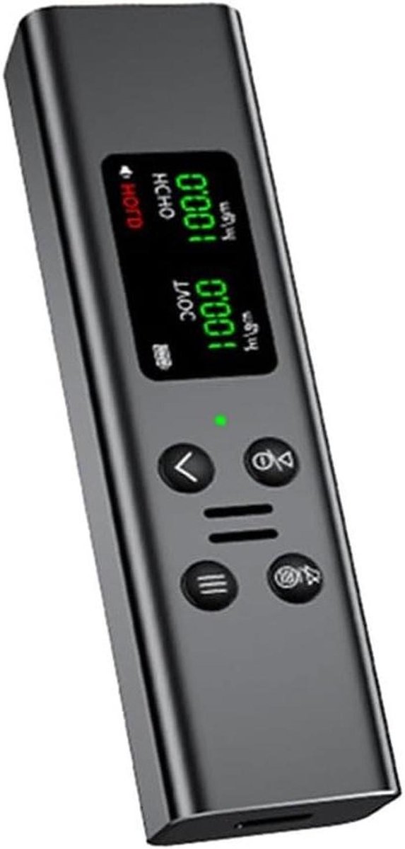Luchtkwaliteit Monitor - Formaldehyde Detector - Binnenlucht Testen - Real-time TVOC Meting - 100 Grams - Zwart