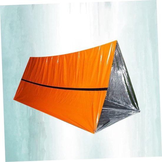 Lichtgewicht tenten - Noodtent - Overlevingsbuistent voor 2 personen - Voor kamperen, wandelen, backpacken en outdooractiviteiten - PE - Oranje - Thermo noodgeval - 150*240CM - Noodpakket van Merkloos — afbeelding 4