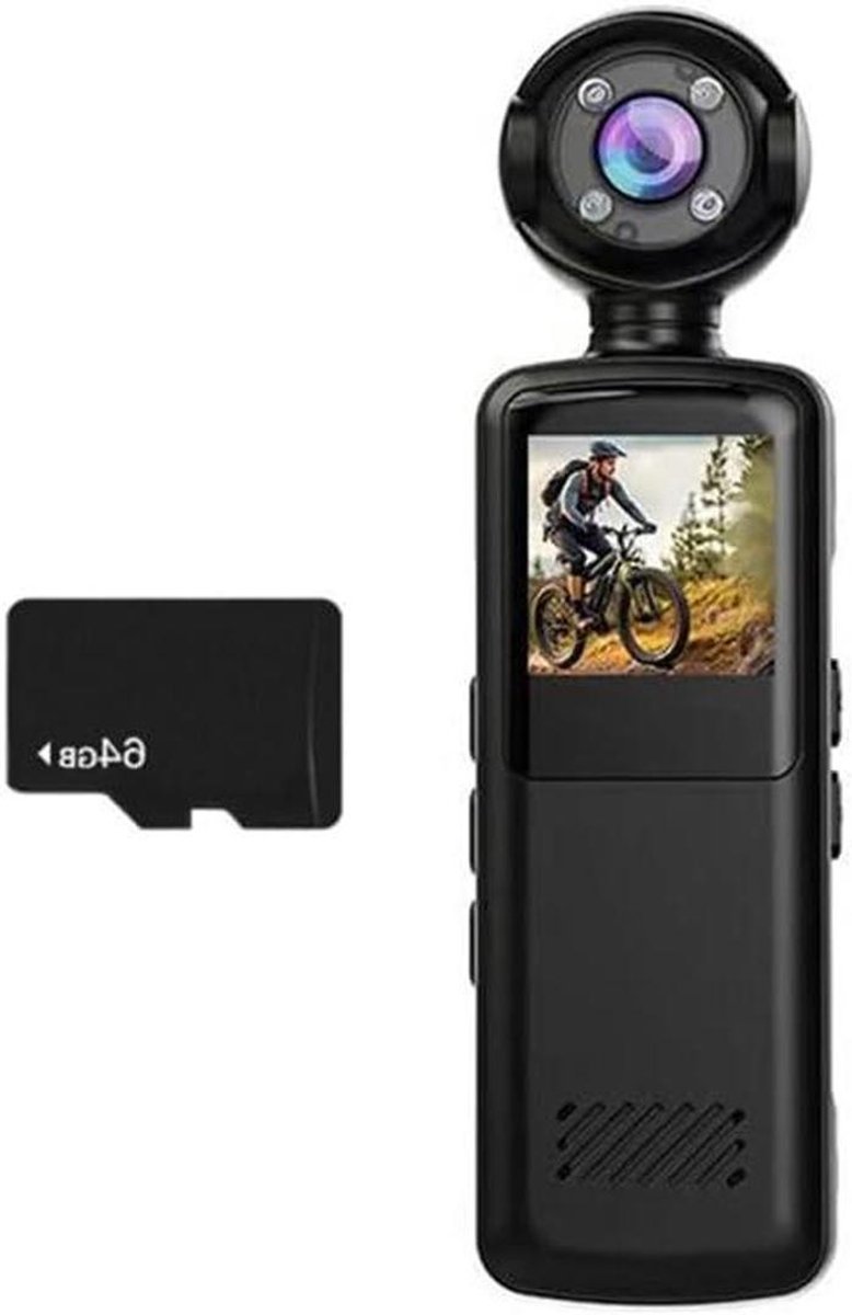 Draagbare Camera - Mini Recorder - Beelden Vastleggen - Infrarood Nachtzicht - 1.3 Inch Scherm - Zwart
