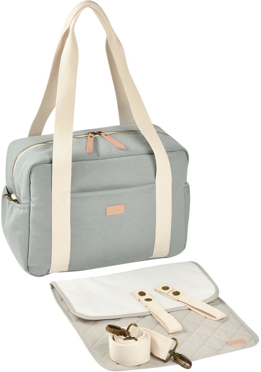 Béaba Paris Luiertas - Trendy & Unisex Verzorgingstas - 16L - Incl. Verzorgingsmatje & Koelvak - Groen
