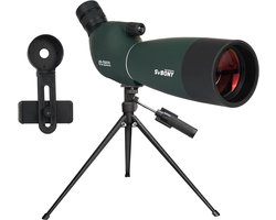 Spotting Scope Svbony- voor Doelschieten-25-75x70mm-BAK4 A5 Wijnrode FMC Coating Lens - Spotting Scopes met Telefoon Adapter - Statief Tas - voor Vogels kijken - Wildlife Boogschieten-SV28 PLUS